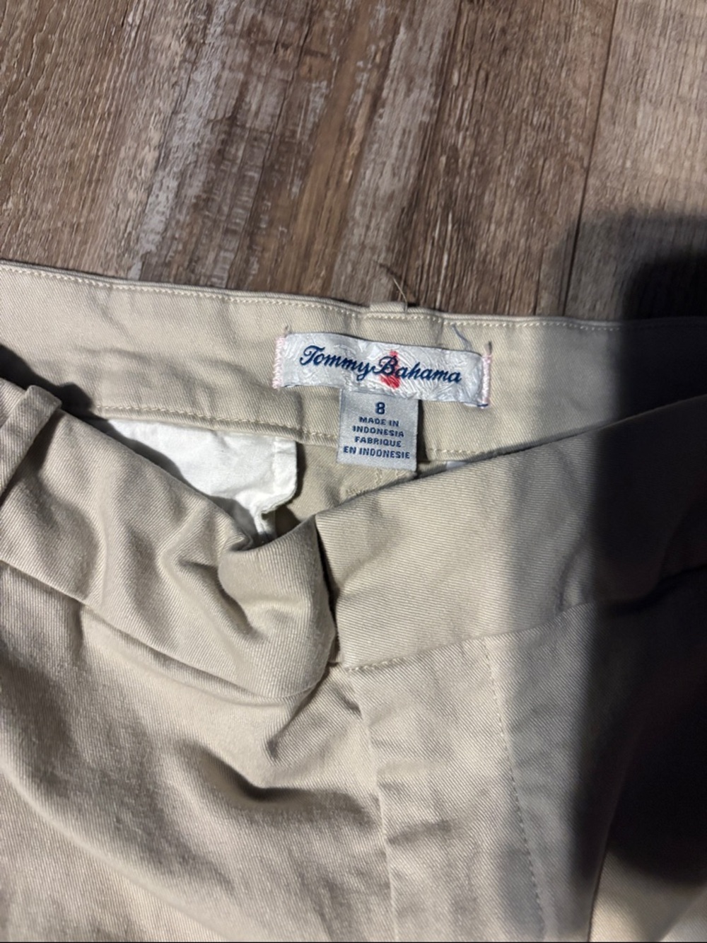 Tommy Bahama Beige cropped Chino Pants with raw hem